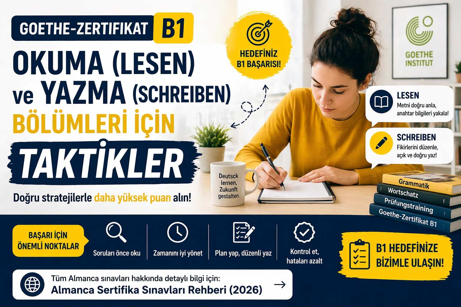 Goethe B1 Sınavı Taktikleri: Lesen ve Schreiben İçin Kapsamlı Rehber